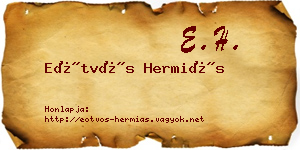 Eötvös Hermiás névjegykártya